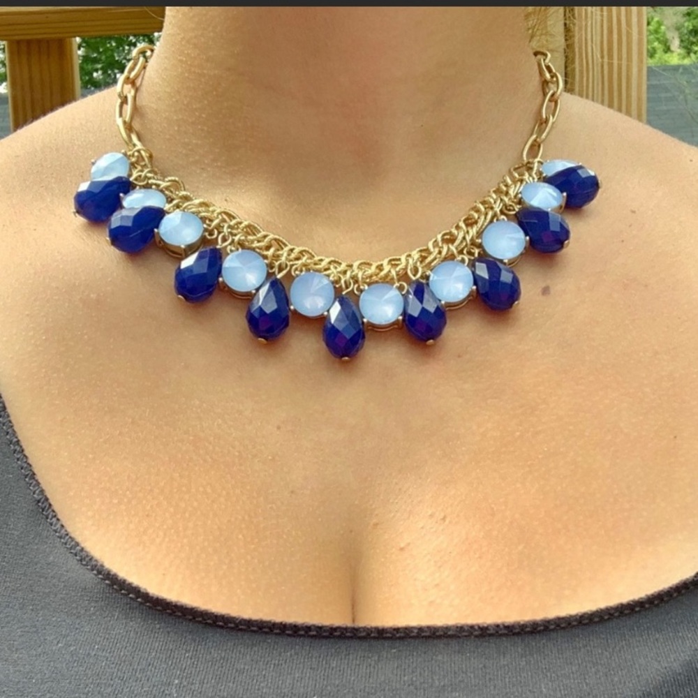 Talbots Navy Blue Statement Necklace